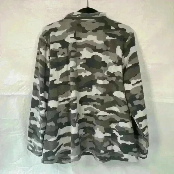 Duluth Trading‎ Womens 2XL Pullover Gray Fleece Camo Doubleback Printed Fleece - Picture 9 of 10